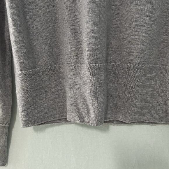 Banana Republic Sweater Womens L Gray Long Sleeve 100% Merino Wool Lightweight - Picture 4 of 10